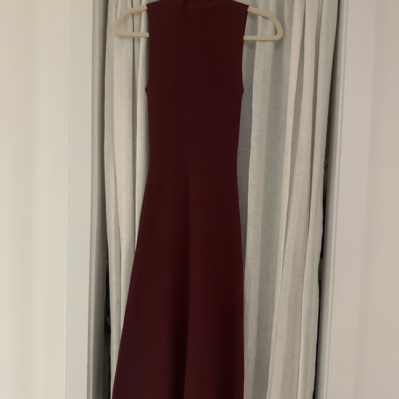 Aritzia Wilfred Mimi Knit Midi Dress - color for sale is maroon - Picture 4 of 6